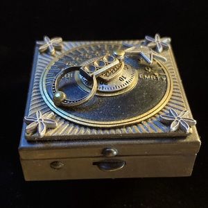 Steampunk jewelry box, high quality, metal 1 1/2 in. Square